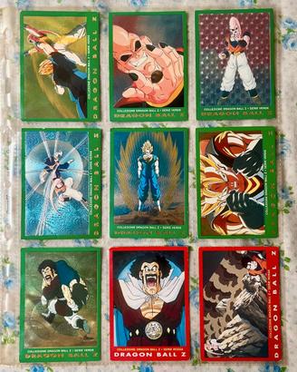 Lotto 36 card Dragon Ball Z Serie Verde e Rossa