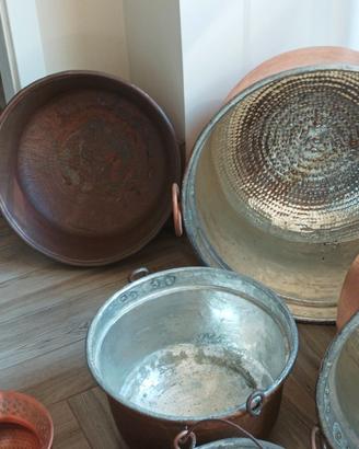 batteria pentole in rame