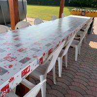 Seggiole da giardino in plastica bianca