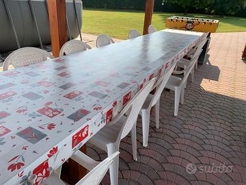 Seggiole da giardino in plastica bianca