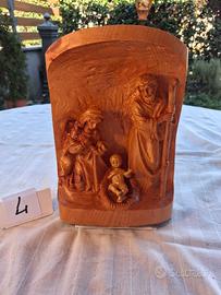 Quadretto Natività in altorilievo in Cirmolo