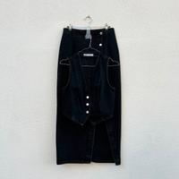 Set gilet e gonna in denim Zara.