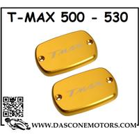COPPIA COPERCHI FRENI TMAX 2004 2019 500 530 ORO