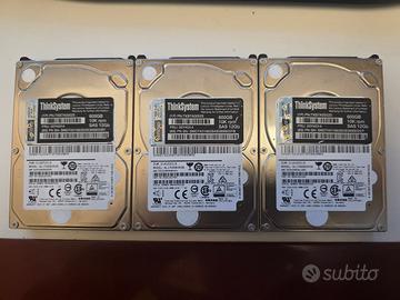 Lotto 3 HDD SAS 2,5 600GB Server Hitachi Lenovo