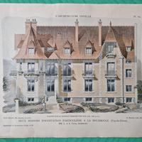 Stampa antica 1900 architettura La Bourboule