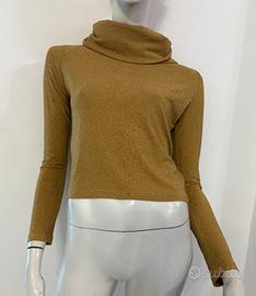 LUISA SPAGNOLI Maglia dolcevita oro lurex