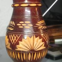 vasetto in legno decorato