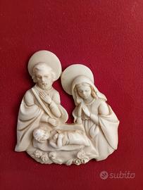 Bassorilievo Sacra Famiglia anni 70 velluto