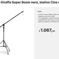 Manfrotto Giraffa Super Boom, stativo Fotografico