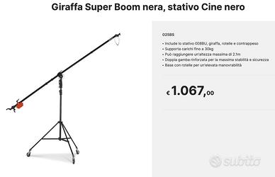 Manfrotto Giraffa Super Boom, stativo Fotografico