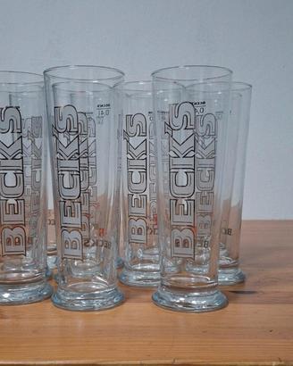 Set bicchieri birra Beck’s originali 11 pezzi