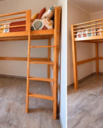 Letto soppalcato IKEA  in pino massello + materass