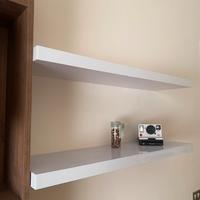 2 Mensole bianco lucido 80x23x4