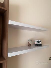 2 Mensole bianco lucido 80x23x4