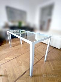 Tavolo alto - Consolle. Vetro + metallo