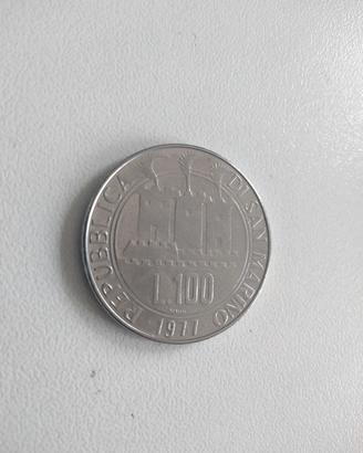 100 lire Repubblica San Marino 1977