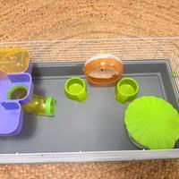 Gabbia per criceti piu segatura cibo e accessori