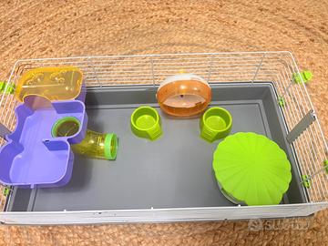Gabbia per criceti piu segatura cibo e accessori