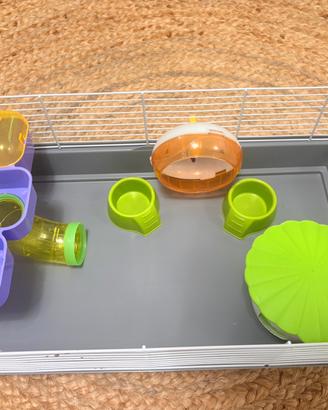 Gabbia per criceti piu segatura cibo e accessori