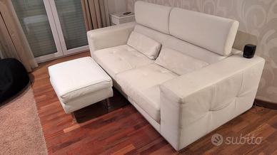 divano in vera pelle bianco