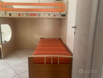 Ponte letto + letto sing. che diventa matrimoniale