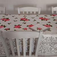 Rara Tovaglia Ovale ''Paradiso'' con 12 Tovaglioli