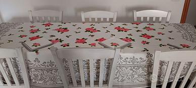 Rara Tovaglia Ovale ''Paradiso'' con 12 Tovaglioli