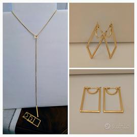 Collana Choker +Orecchini in oro 750% 18k