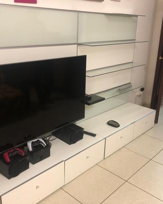 Parete attrezzata Framsta(cassetti Besta+mens vetr