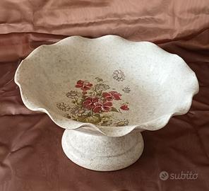 Vassoio portafrutta ceramica decorata vintage