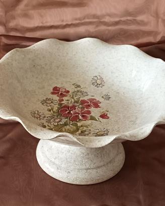 Vassoio portafrutta ceramica decorata vintage