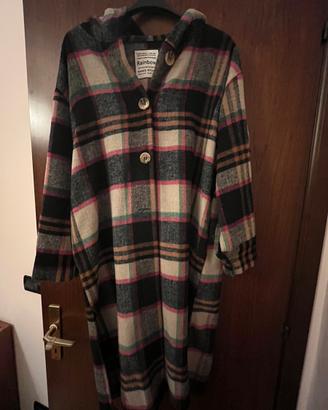 Cappotto a quadri con cappuccio