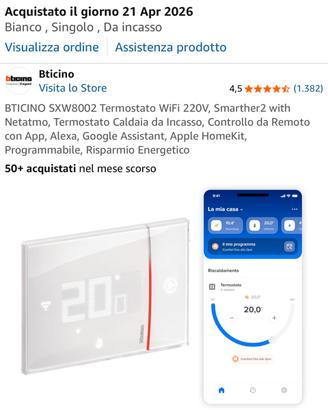 BTICINO SXW8002 Termostato WiFi
