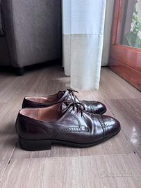 Scarpe eleganti uomo stringate vera pelle marroni