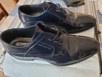 Scarpe Carlo Pignatelli in pelle spazzolata blu 42