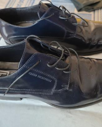 Scarpe Carlo Pignatelli in pelle spazzolata blu 42