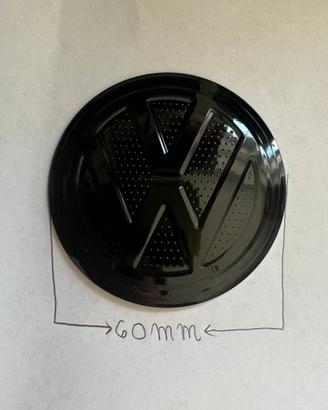 4x Adesivi Coprimozzi Volkswagen 60mm Nero Lucido