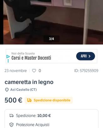 cameretta in legno 
