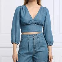 Top Guess Denim Tencel Azzurro Nuovo - L