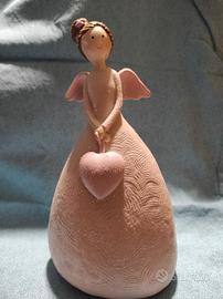 statuetta angelo rosa 