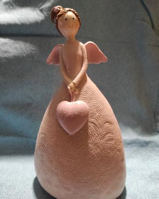 statuetta angelo rosa 