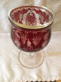 Coppa porta-caviale in cristallo di boemia