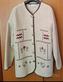 Giacca Tirolese Vintage Mischabel in Lana cotta