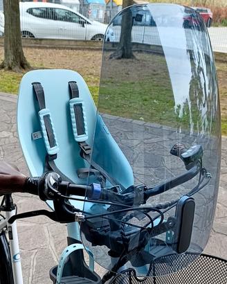 Seggiolino anteriore bici + parabrezza