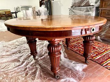 Tavolo Vittoriano In Mogano Allungabile