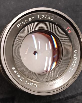 Obiettivo Carl Zeiss Planar 1,7/50 T* Vintage 