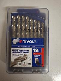 Tivoly Set di 19 punte per trapano in metallo