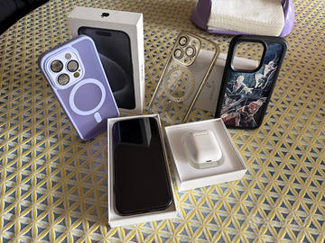 iPhone 15 pro 128gb e AirPods 1 gen