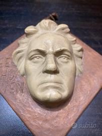 Bassorilievo Beethoven Placca Terracotta Vintage