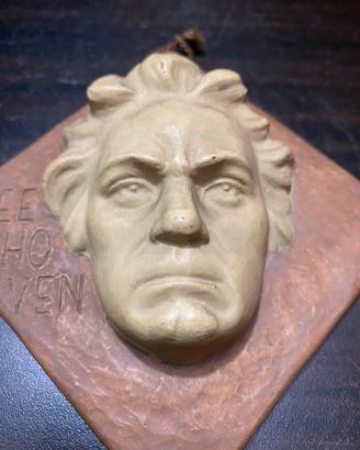 Bassorilievo Beethoven Placca Terracotta Vintage